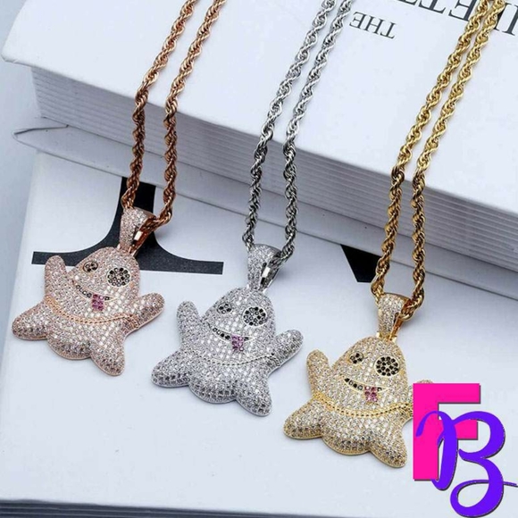 18k White Gold Pave Ghost Pendant - Picture 5 of 14